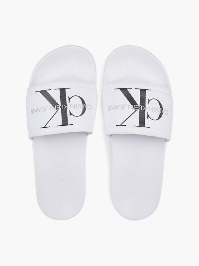 Calvin Klein Cipők HU257955 | Calvin Klein Canvas Férfi Papucs Világos Fehér